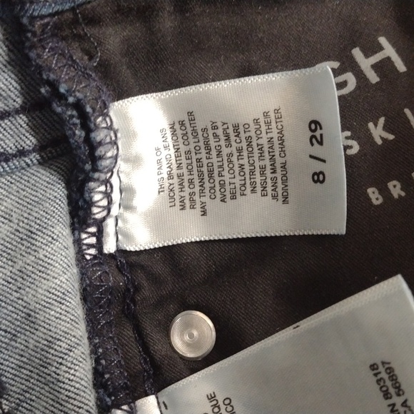 Lucky Brand High Rise Skinny Bridgette Jean Dark Wash Side Strip Size 8/29 NEW - Picture 9 of 14